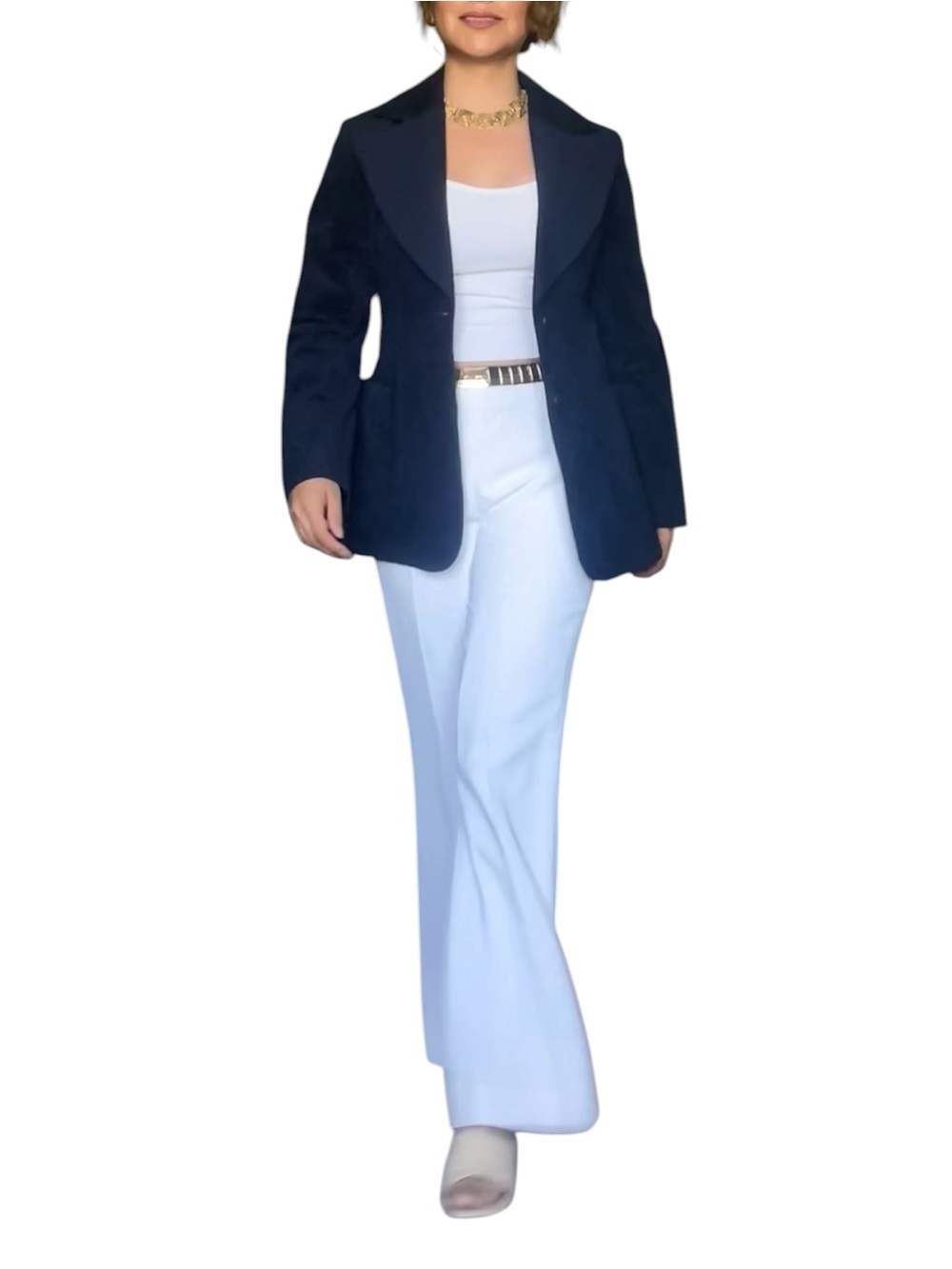 Brodkin Ultrasuede Navy Structured Blazer Jacket Small Soft Faux Suede